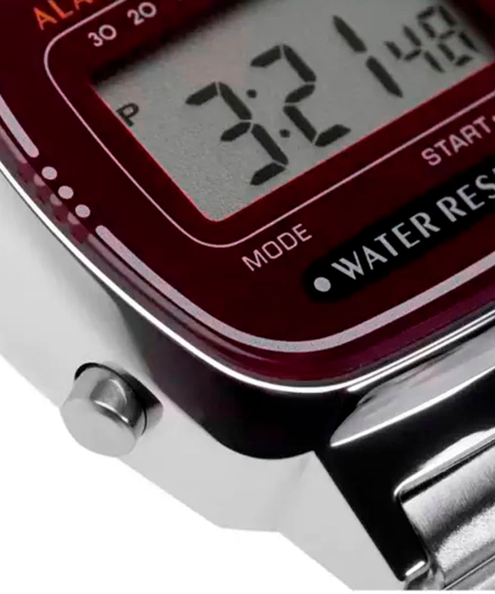 relógio casio digital la670wa4df prateado