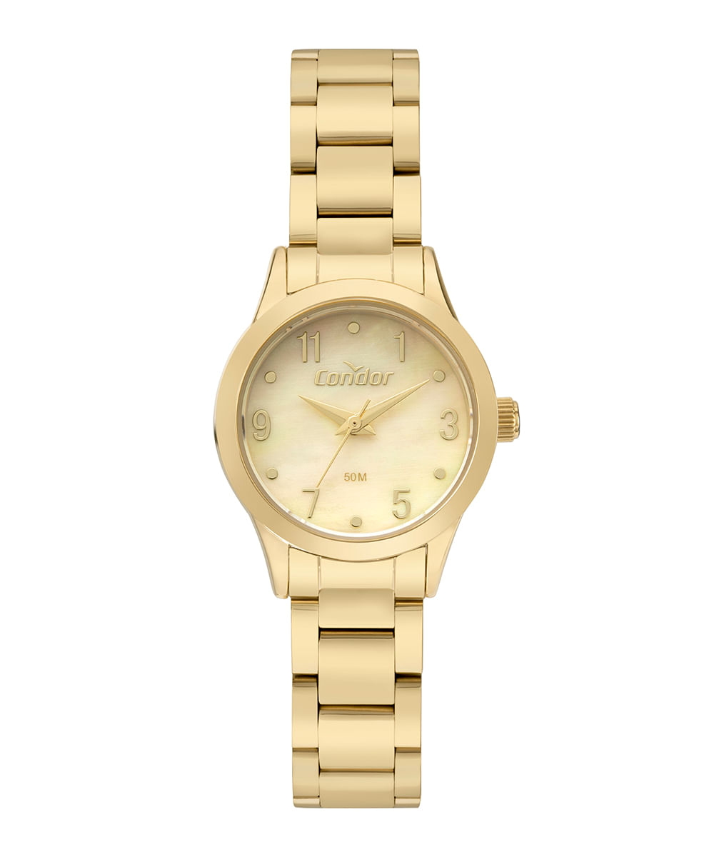 relógio condor analógico co2036mxf4x dourado