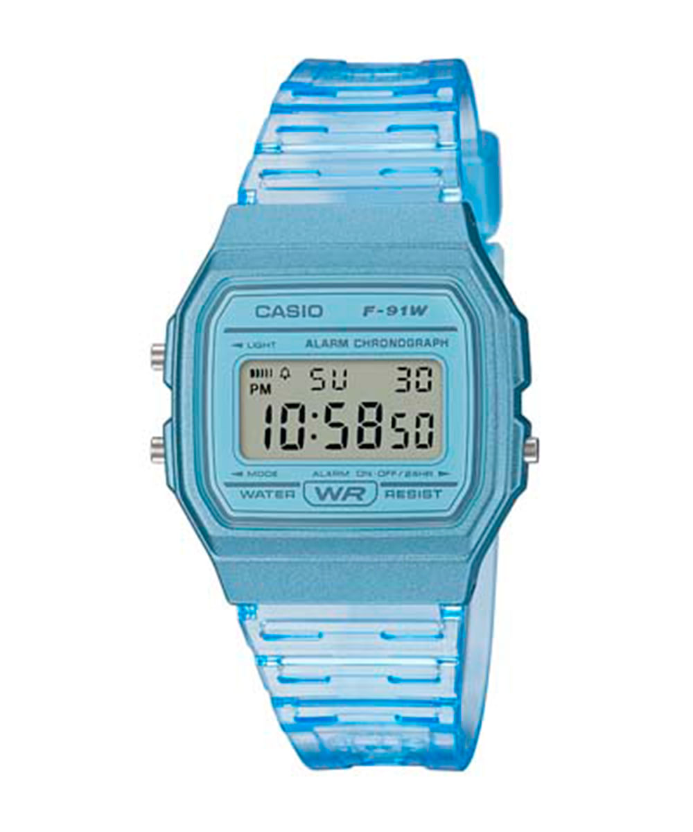 relógio casio digital f91ws2df azul