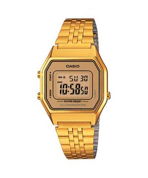 relógio casio digital la680wga9df dourado