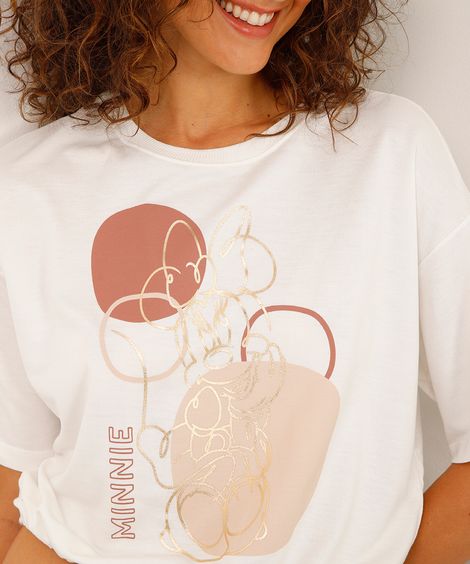 blusa de viscose com amarração minnie off white