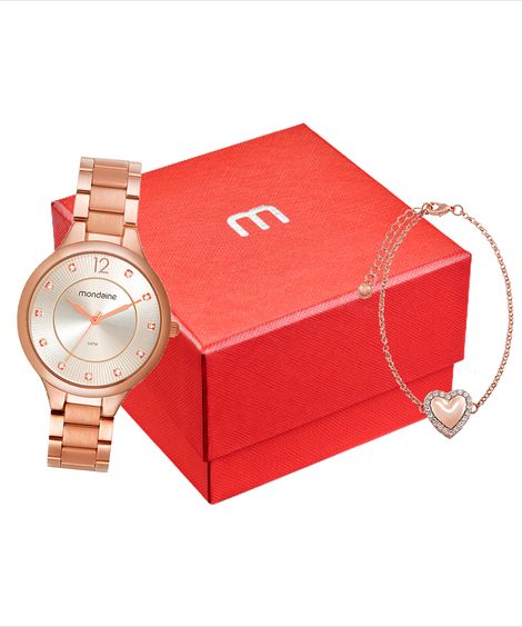 relógio mondaine analógico 32664lpmvre3k rosa