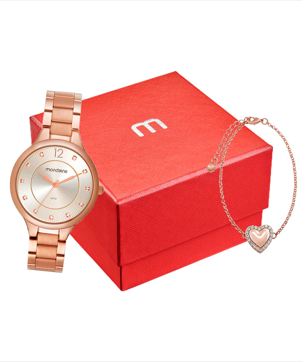 relógio mondaine analógico 32664lpmvre3k rosa