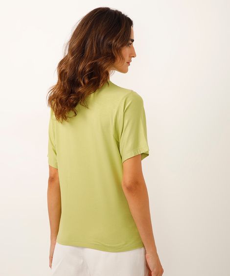 blusa de viscose com botões verde