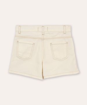 short saia de sarja infantil  off white