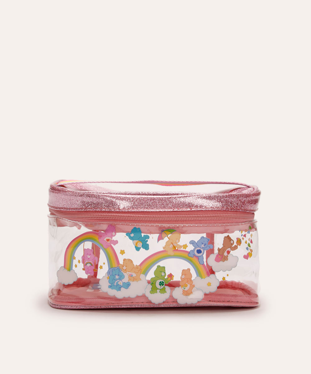 nécessaire ursinhos carinhosos com glitter rosa