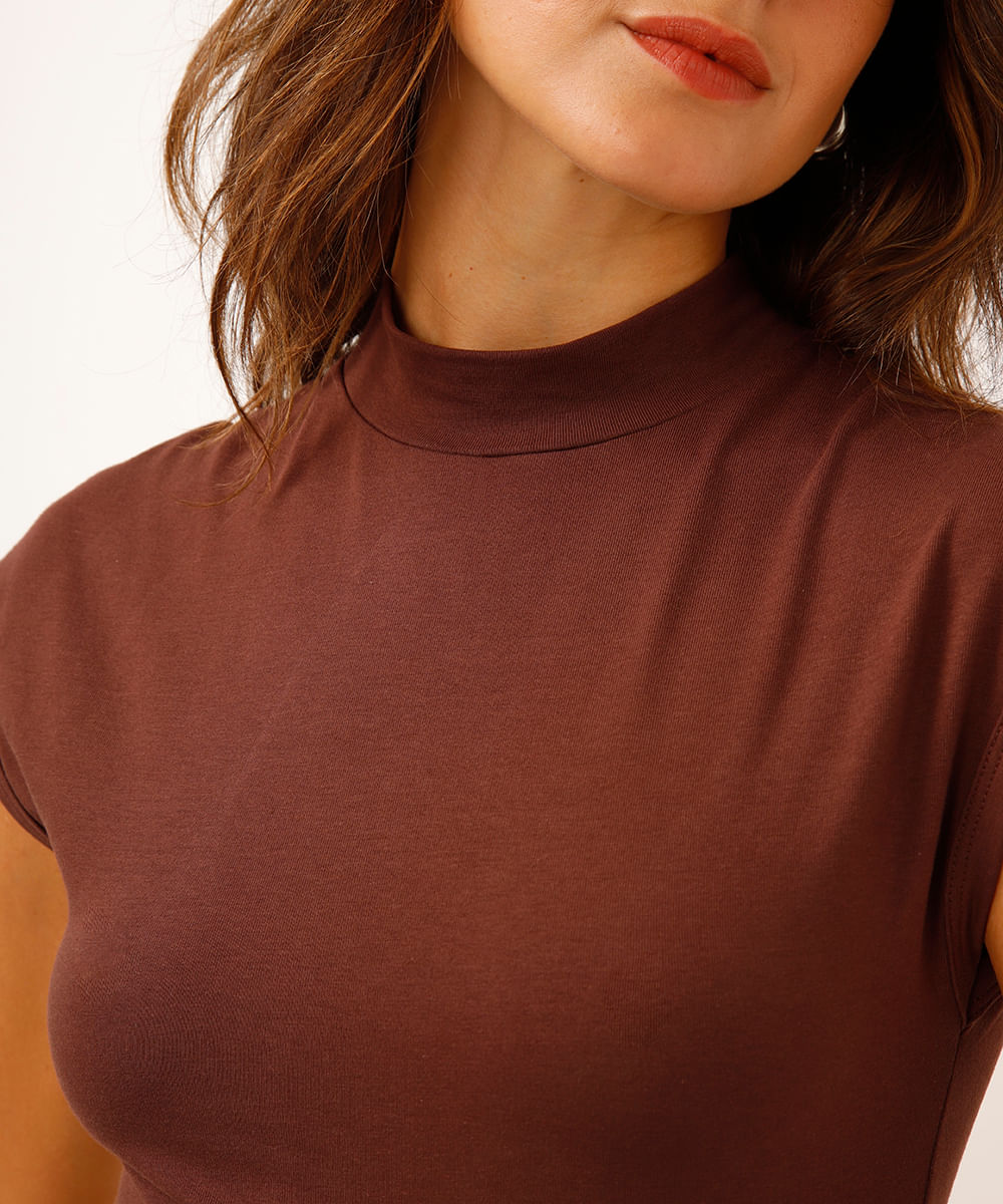 body de algodão peruano muscle tee marrom