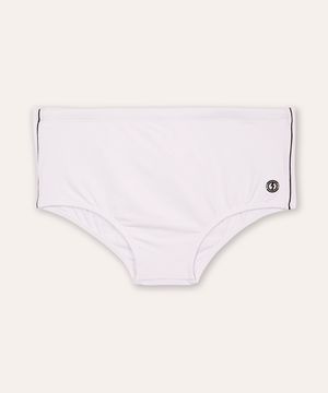 sunga boxer com listra proteção uv branca