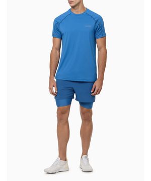 Bermuda Com Short Compressão Ck Sport Azul Médio Calvin Klein