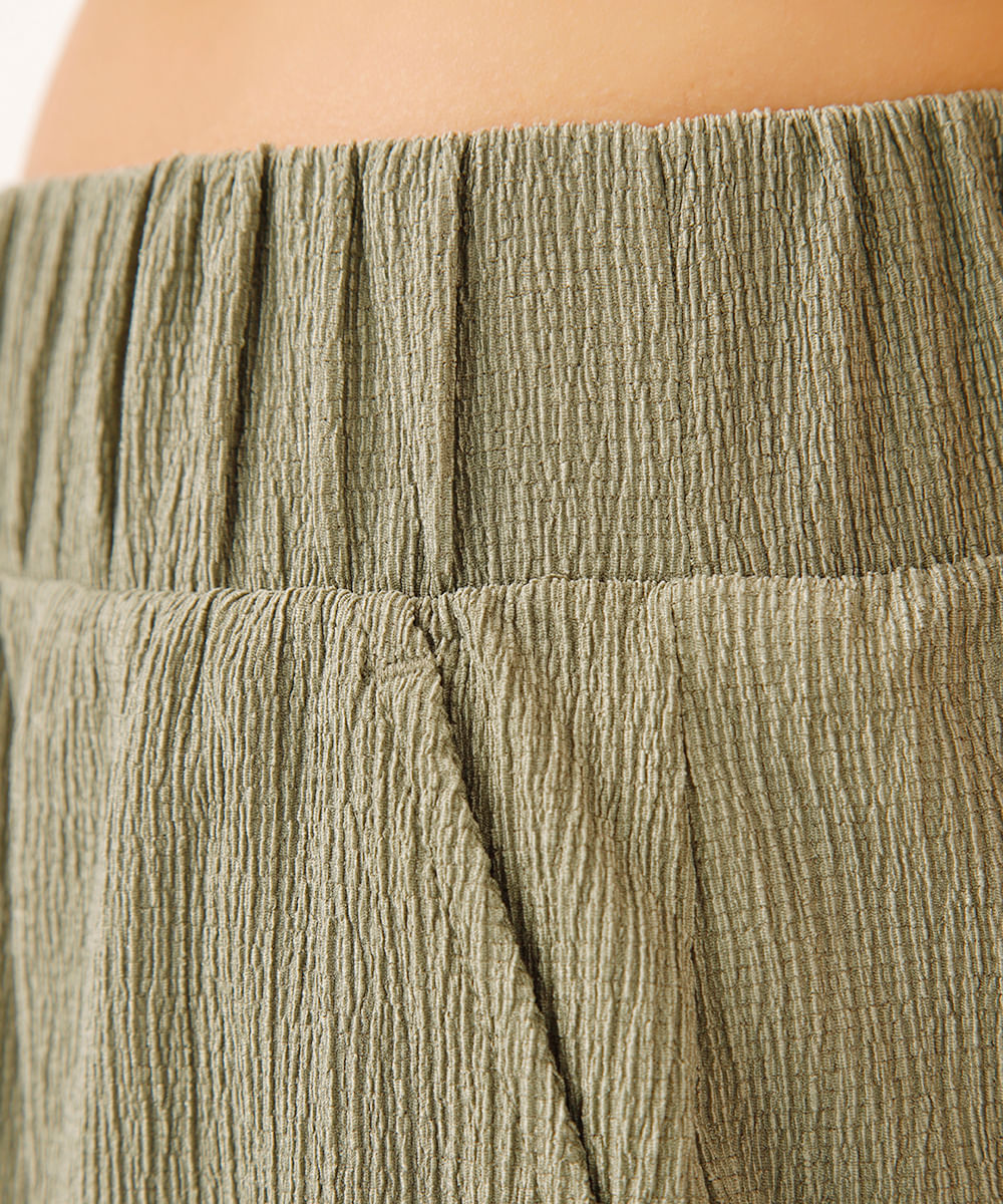 short curto cós com elástico texturizado verde