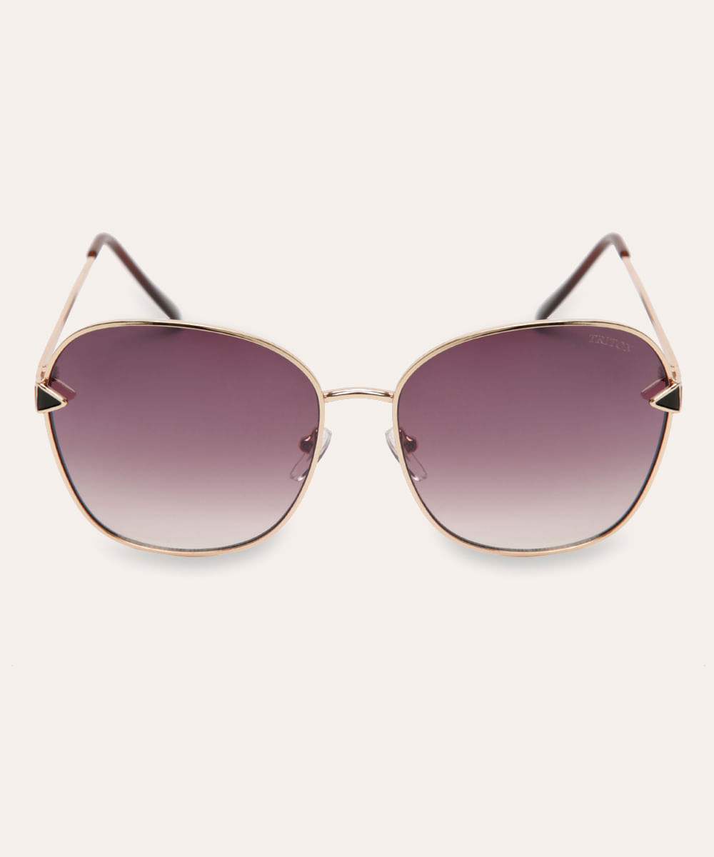 óculos de sol oval triton dourado
