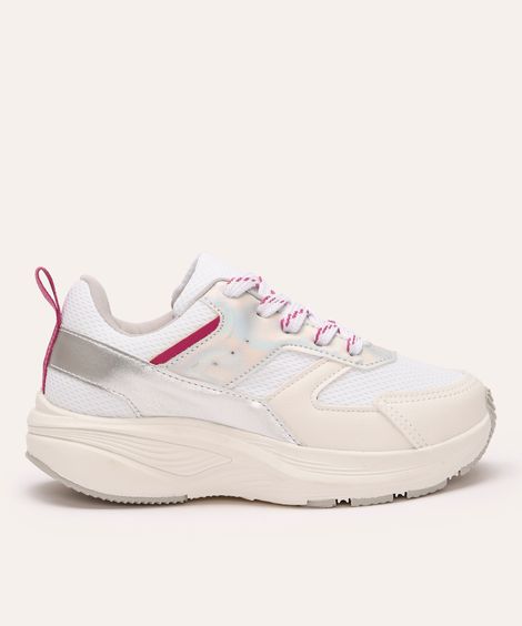 tênis esportivo infantil com recortes branco