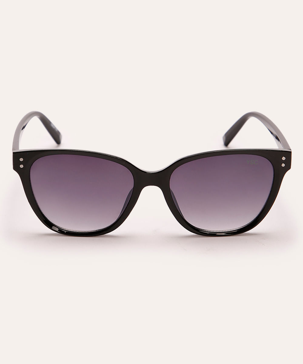 óculos de sol oval  preto