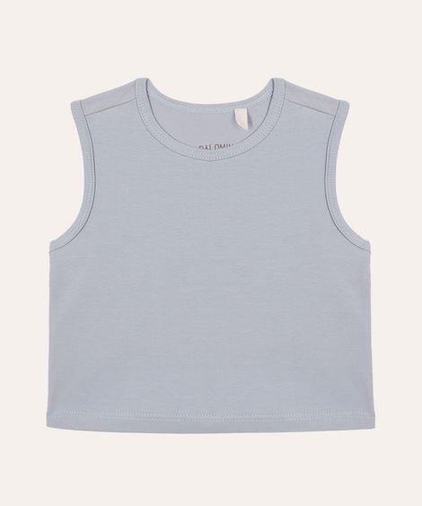 cropped infantil de algodão azul