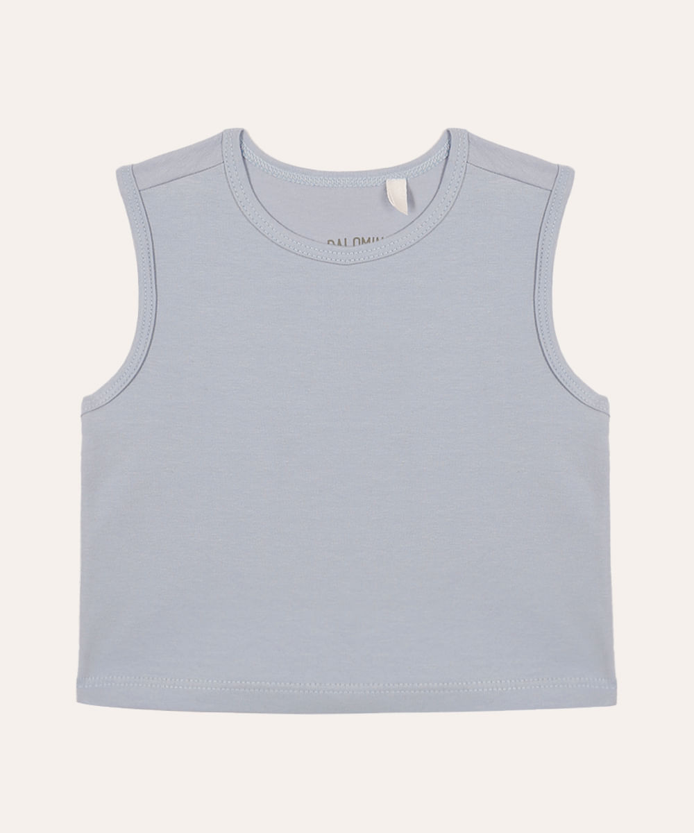 cropped infantil de algodão azul