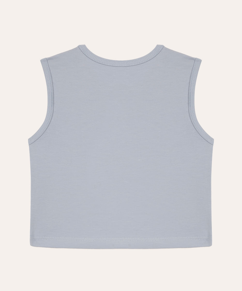 cropped infantil de algodão azul