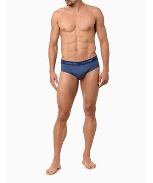 Cueca Brief de Modal Calvin Klein Underwear Marinho Com Azul Claro