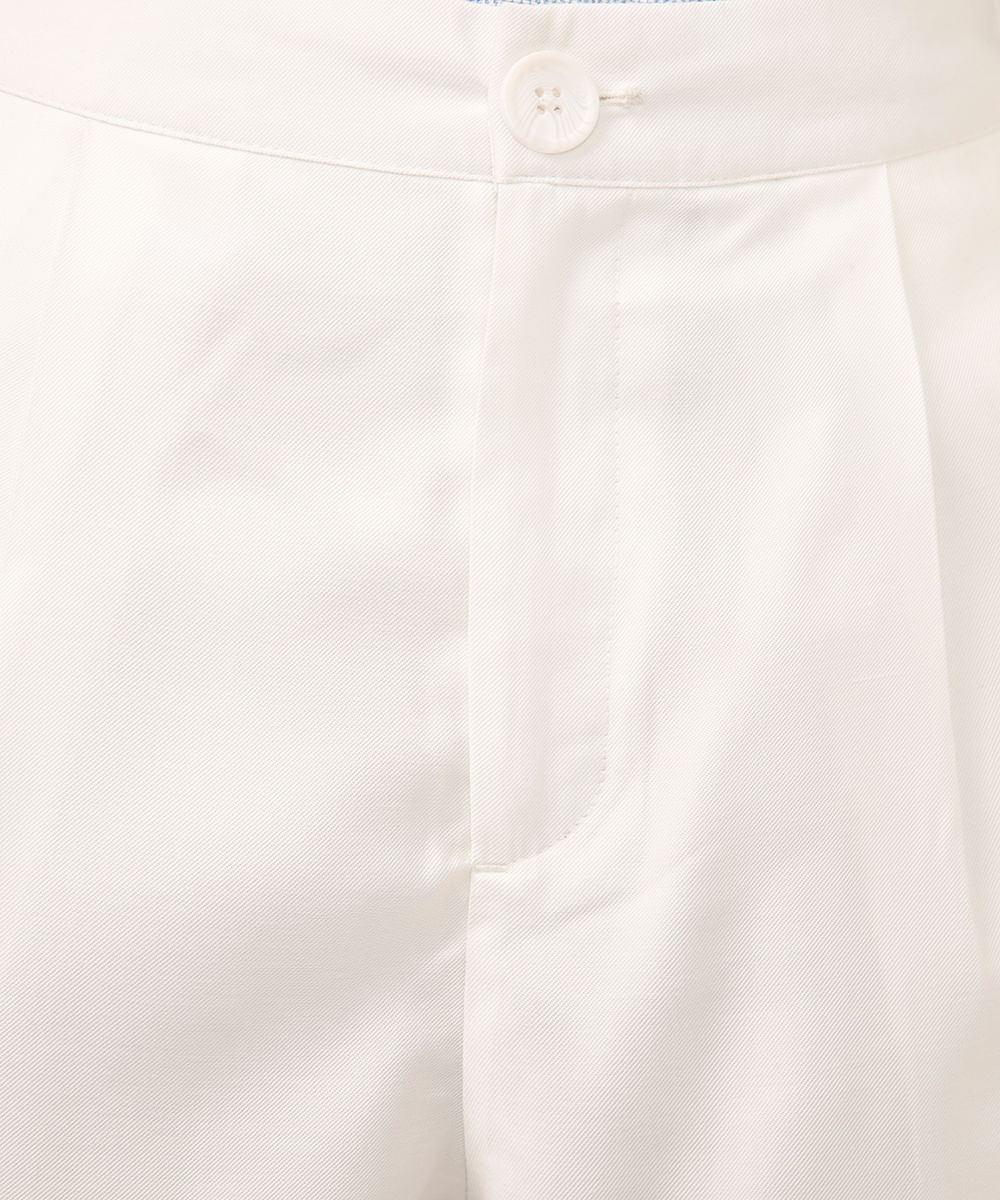 short de alfaiataria cintura alta - off white