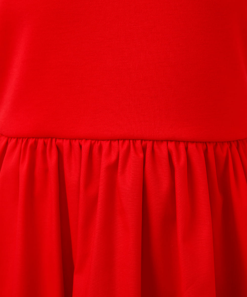 vestido midi saia volumosa vermelho