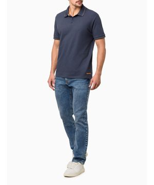 Polo Masculina Etiqueta Recouro Calvin Klein Jeans Marinho