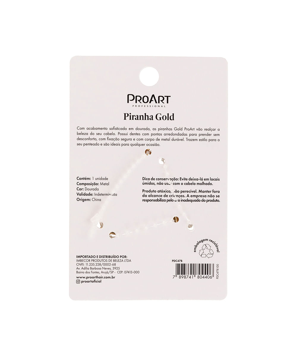 presilha de cabelo borboleta pequena proart dourada
