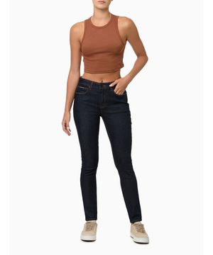 Regata Feminina Cropped Ribana Caqui Medio Calvin Klein