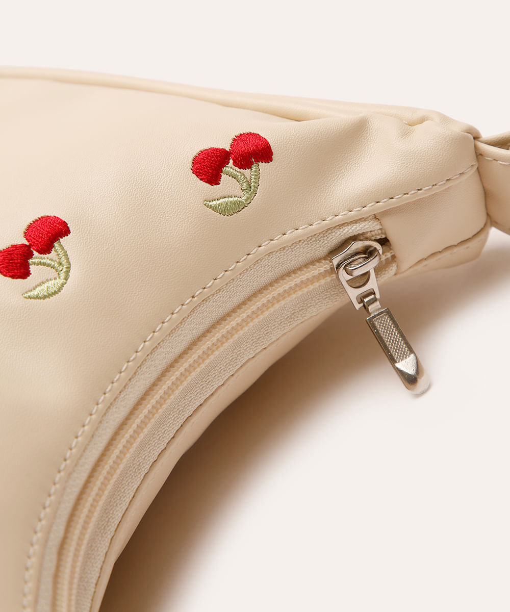 bolsa baguette  infantil cerejas bege
