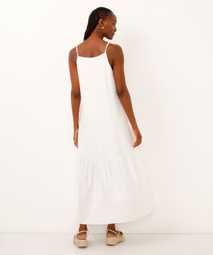 vestido midi halterneck texturizado marias off white