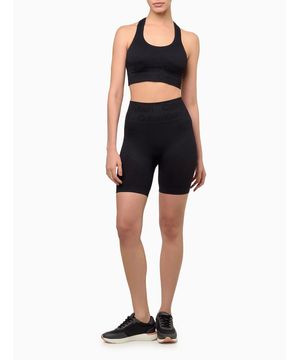 Short Tonal Logo Seamless Sport Preto Calvin Klein