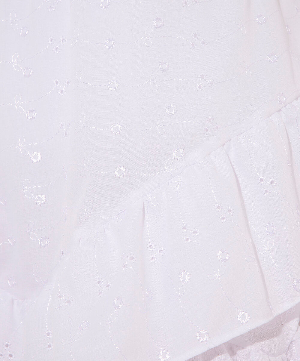 saia de laise com babados cintura alta mindset branca