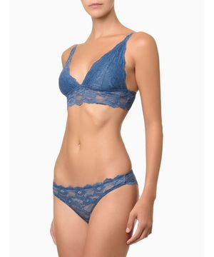 Sutiã Feminino Triangulo Black Lace Calvin Klein Underwear Azul Médio