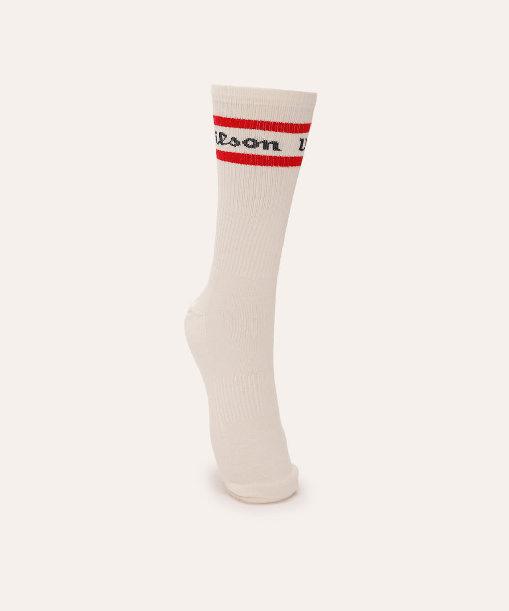 meia wilson cano longo de viscose off white