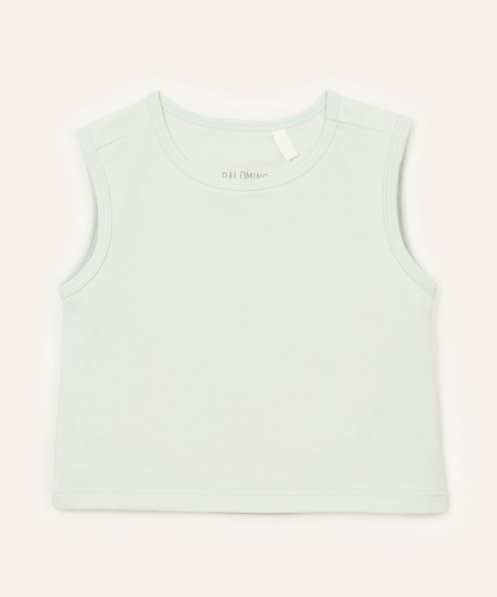 cropped infantil de algodão verde