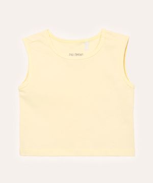 cropped infantil de algodão amarelo