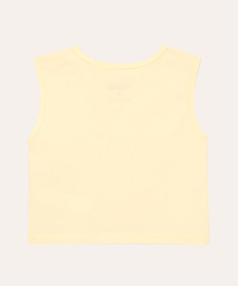 cropped infantil de algodão amarelo