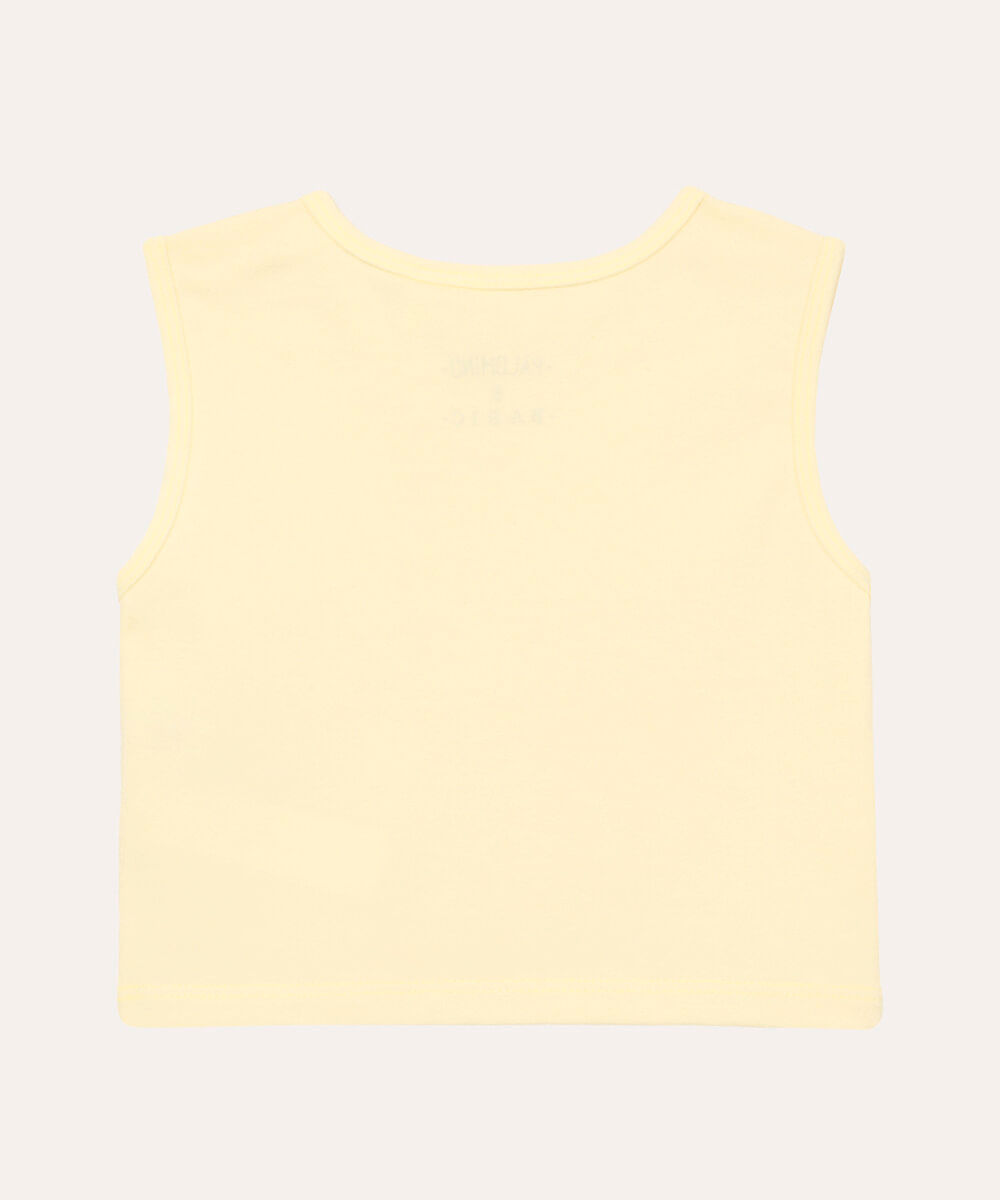 cropped infantil de algodão amarelo