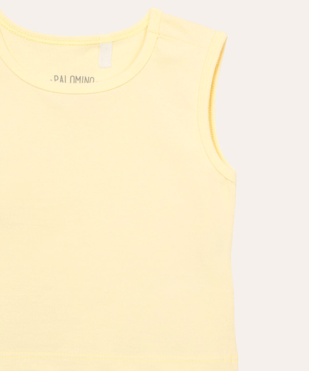 cropped infantil de algodão amarelo