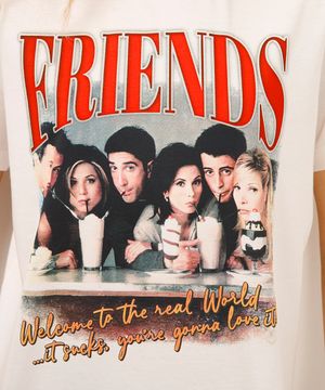 camiseta de algodão friends off white