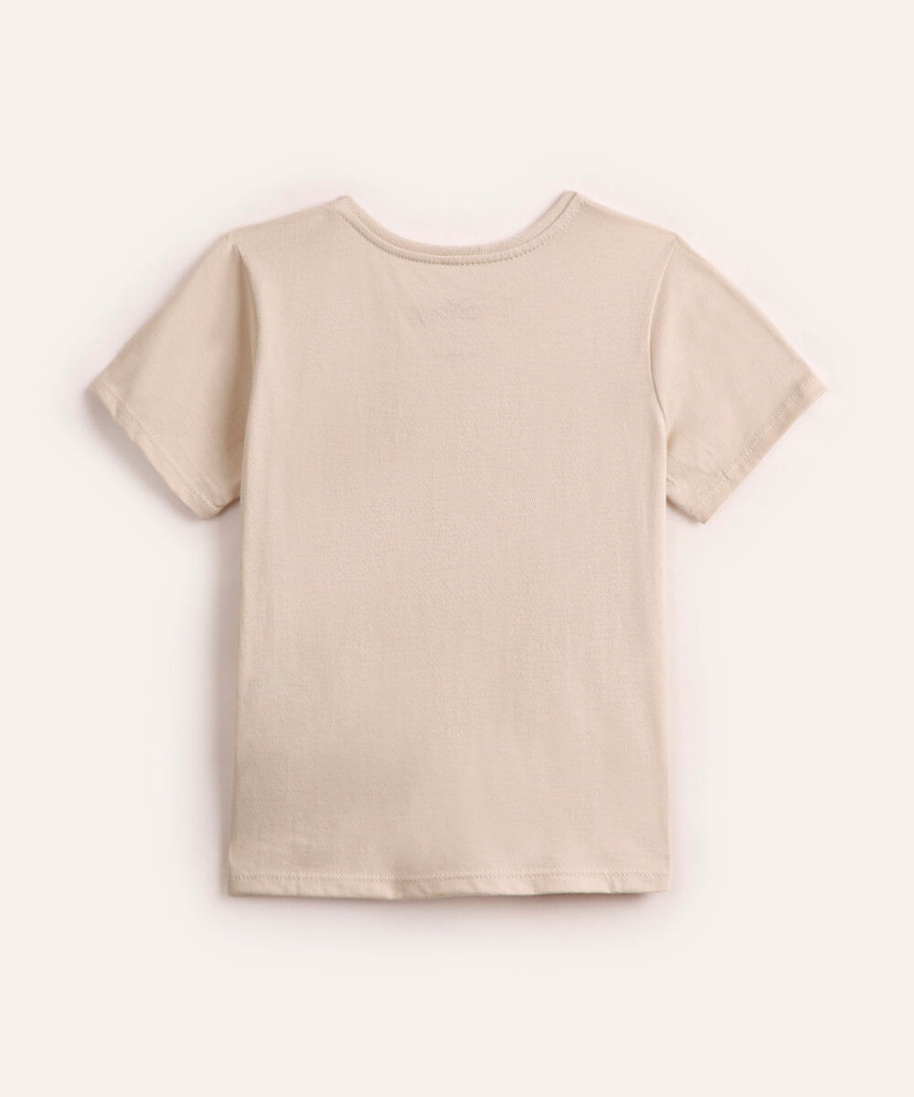 camiseta de algodão infantil simba bege