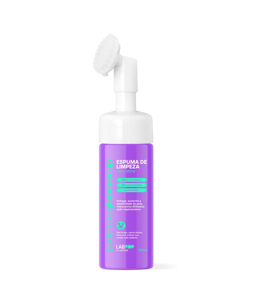 espuma de limpeza poderoso glow up labpop