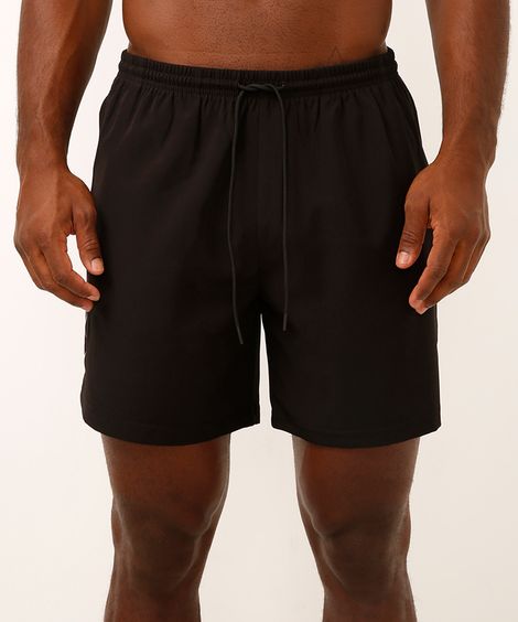 short running bolso com zíper esportivo - preto
