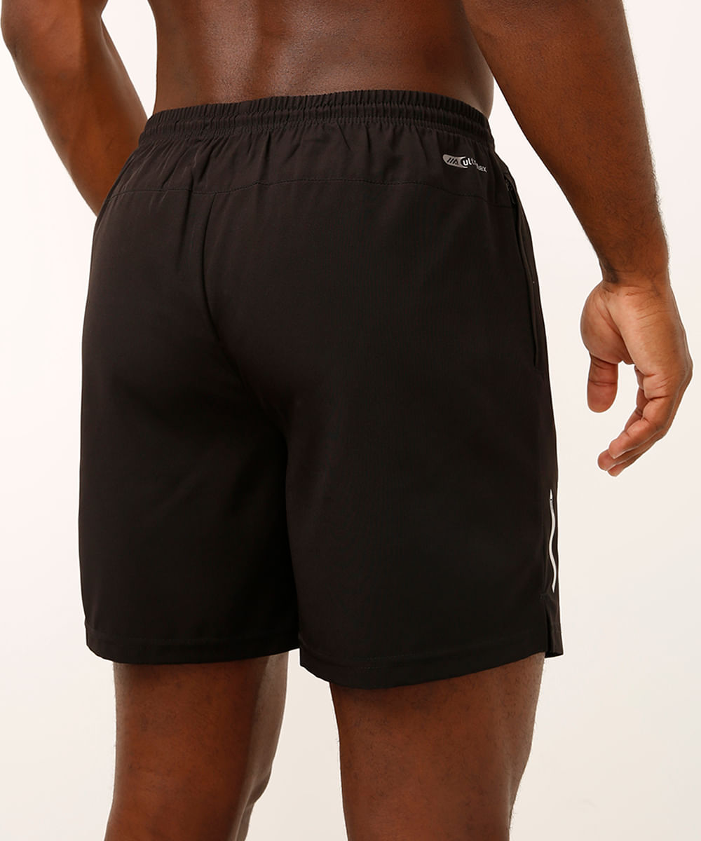 short running bolso com zíper esportivo ace - preto