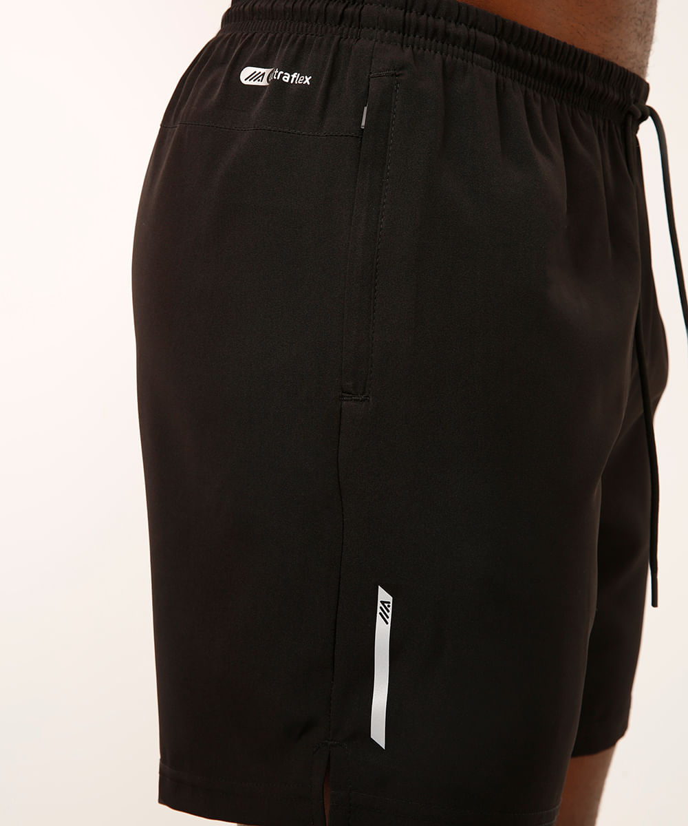 short running bolso com zíper esportivo ace - preto