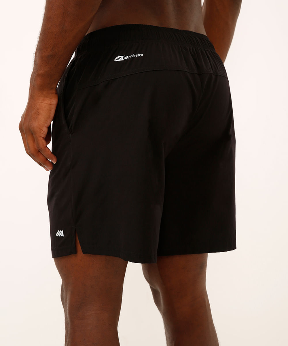 short com bolsos esportivo - preto