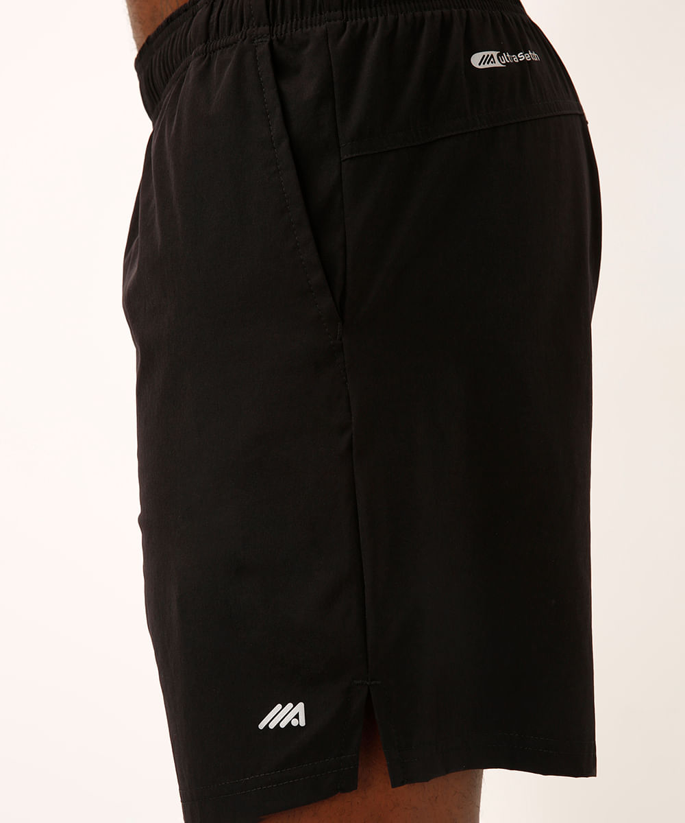 short com bolsos esportivo - preto