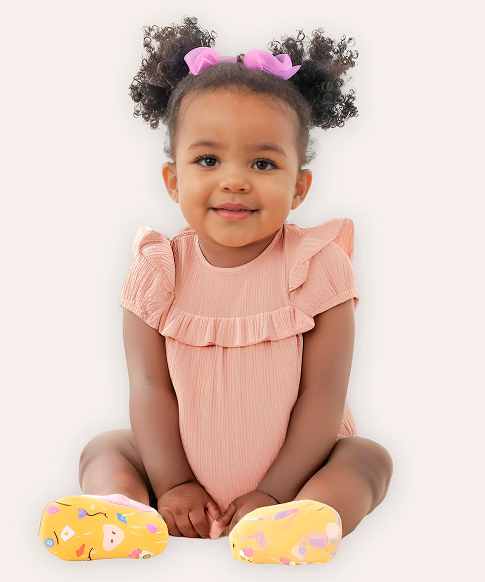 vestido infantil com babado e calcinha rosa