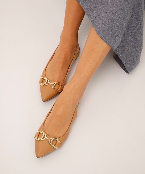 sapatilha com fivela oneself bege