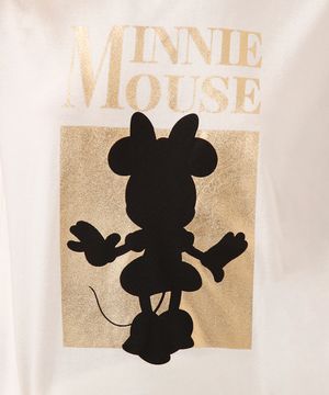 camiseta de algodão minnie mouse metalizada off white