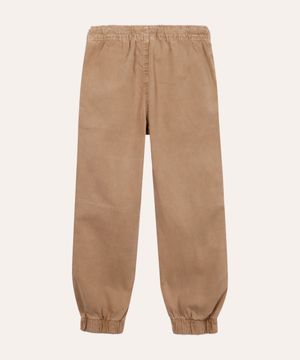 calça jogger infantil de sarja bege