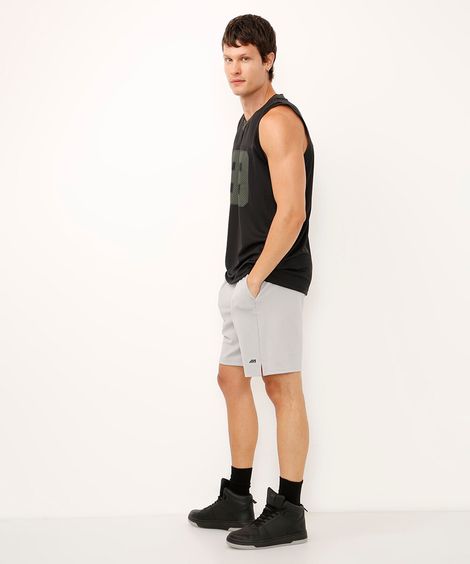 bermuda esportiva texturizada masculina cinza